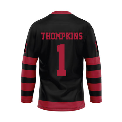 Alabama - NCAA Football : Devan Thompkins - Black Hockey Jersey-1