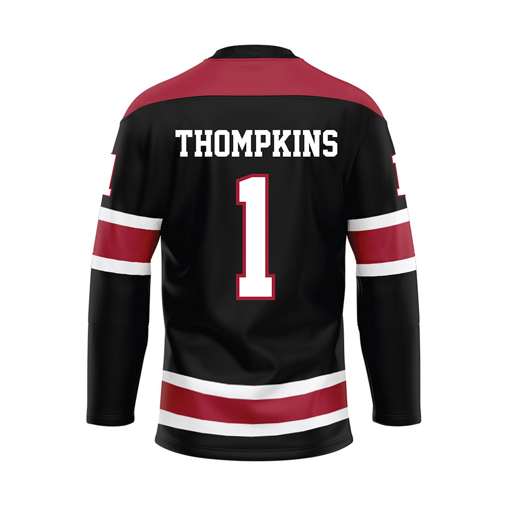 Alabama - NCAA Football : Devan Thompkins - Black Hockey Jersey-1