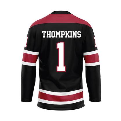 Alabama - NCAA Football : Devan Thompkins - Black Hockey Jersey-1