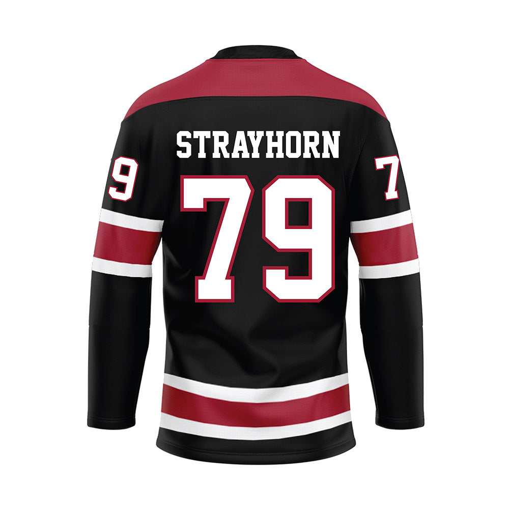 Alabama - NCAA Football : Kaden Strayhorn - Black Hockey Jersey-1