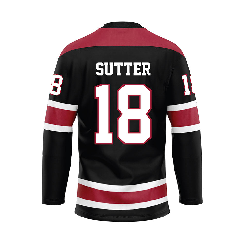 Alabama - NCAA Football : Mack Sutter - Black Hockey Jersey-1