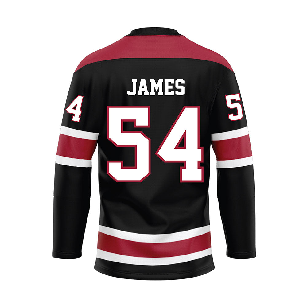 Alabama - NCAA Football : Jayvin James - Black Hockey Jersey-1