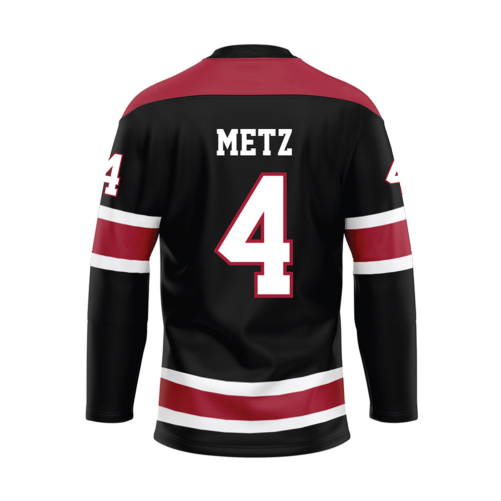 Alabama - NCAA Football : Luke Metz - Black Hockey Jersey-1