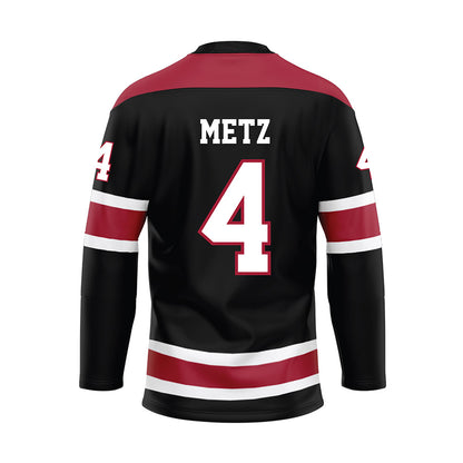 Alabama - NCAA Football : Luke Metz - Black Hockey Jersey-1