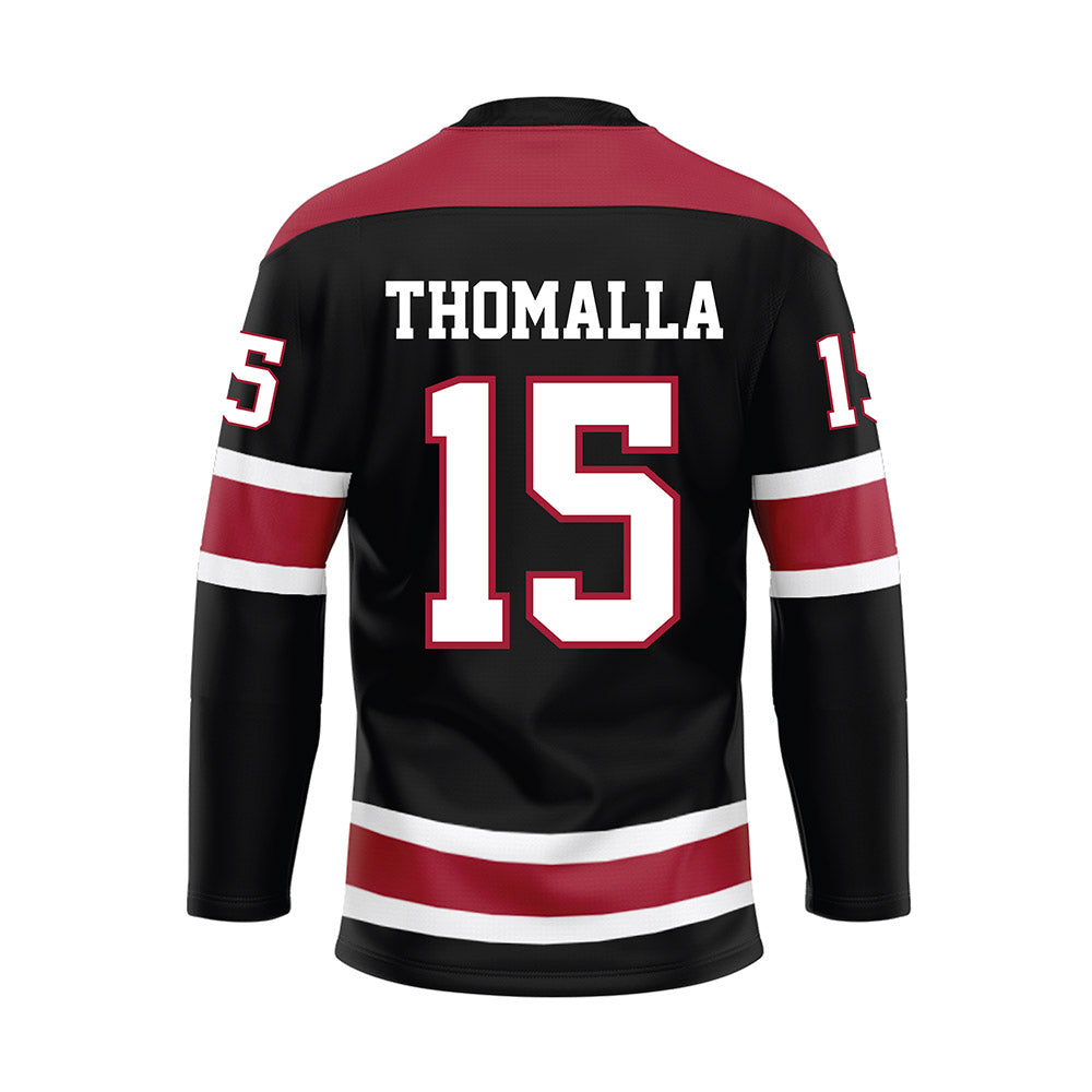 Alabama - NCAA Football : Jett Thomalla - Black Hockey Jersey-1