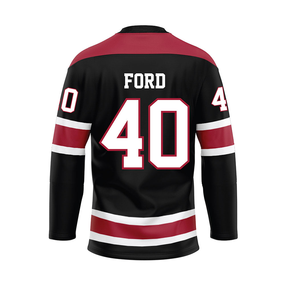 Alabama - NCAA Football : Josh Ford - Black Hockey Jersey-1