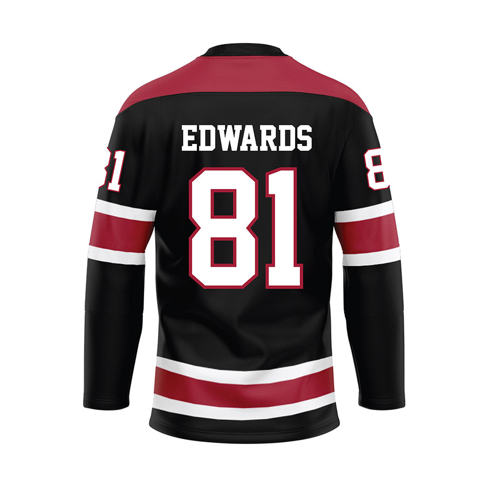 Alabama - NCAA Football : Kaleb Edwards - Black Hockey Jersey-1