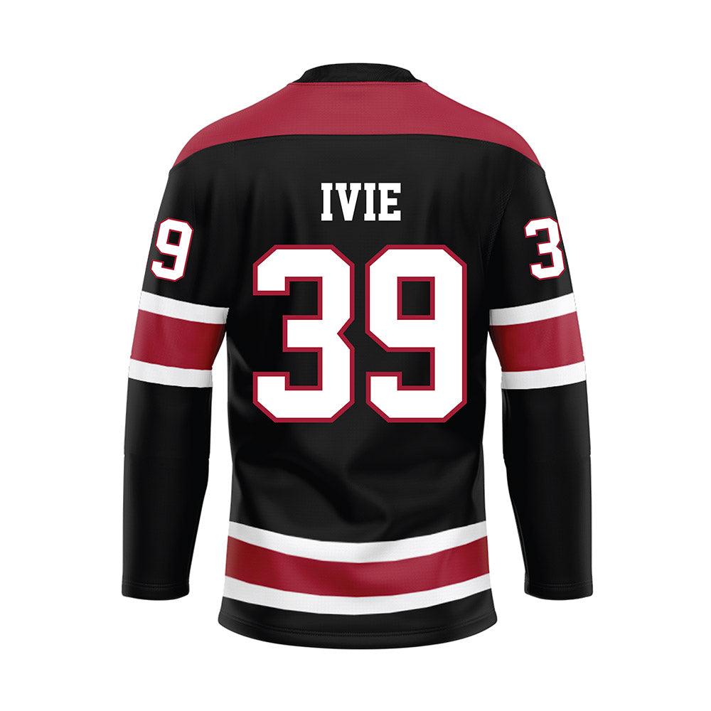 Alabama - NCAA Football : Jake Ivie - Black Hockey Jersey-1