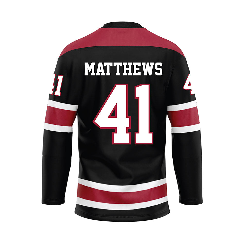 Alabama - NCAA Football : Jamarion Matthews - Black Hockey Jersey-1
