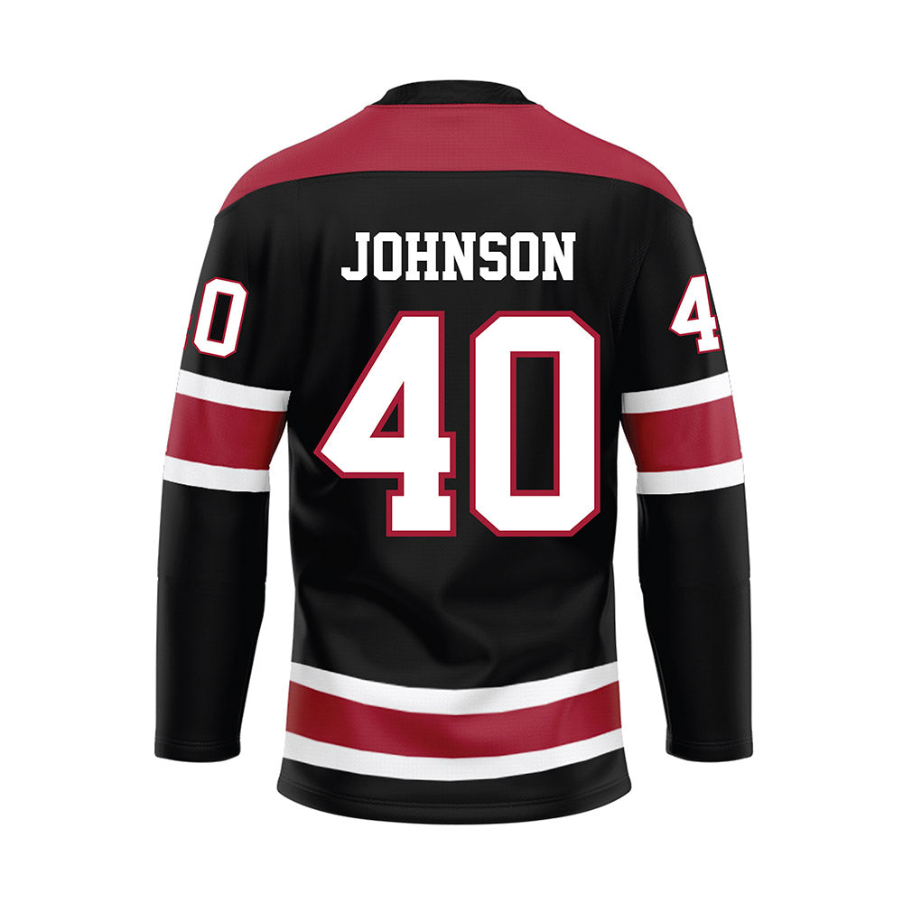 Alabama - NCAA Football : Grant Johnson - Black Hockey Jersey-1