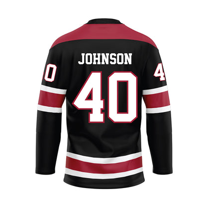 Alabama - NCAA Football : Grant Johnson - Black Hockey Jersey-1