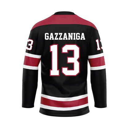 Alabama - NCAA Football : John Gazzaniga - Black Hockey Jersey-1