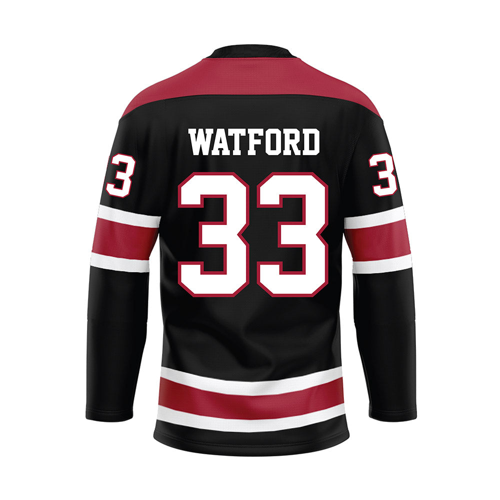 Alabama - NCAA Football : Adam Watford - Black Hockey Jersey-1