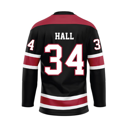 Alabama - NCAA Football : Zay Hall - Black Hockey Jersey-1