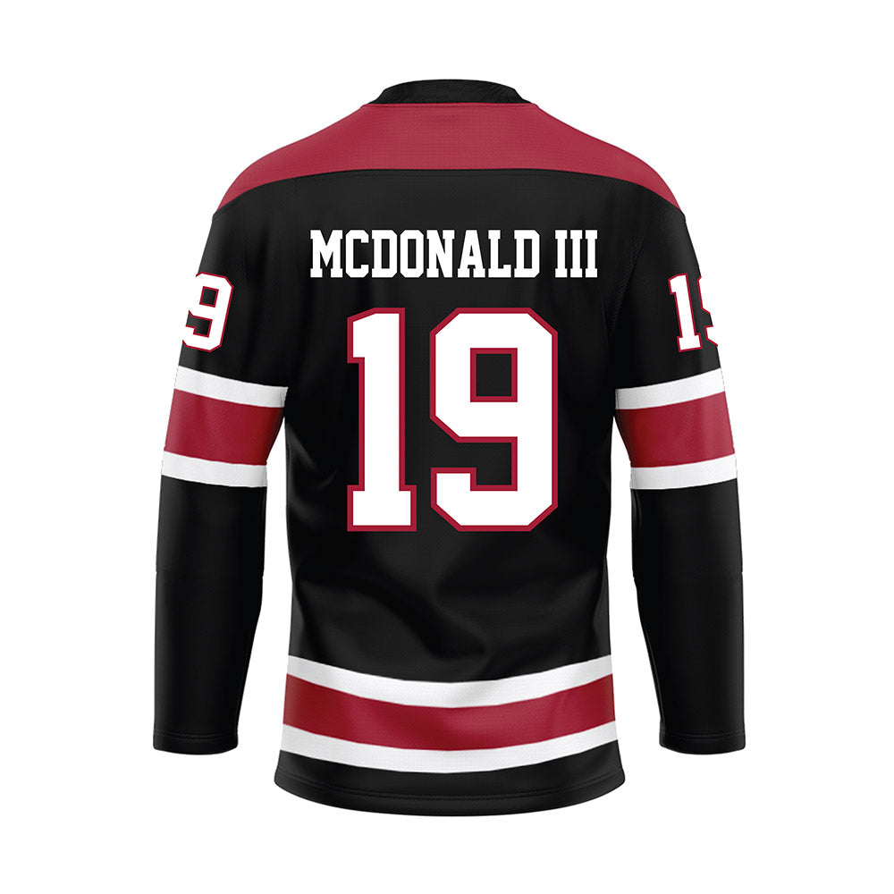 Alabama - NCAA Football : Chuck McDonald III - Black Hockey Jersey-1
