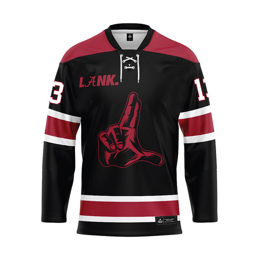 Alabama - NCAA Football : John Gazzaniga - Black Hockey Jersey-0