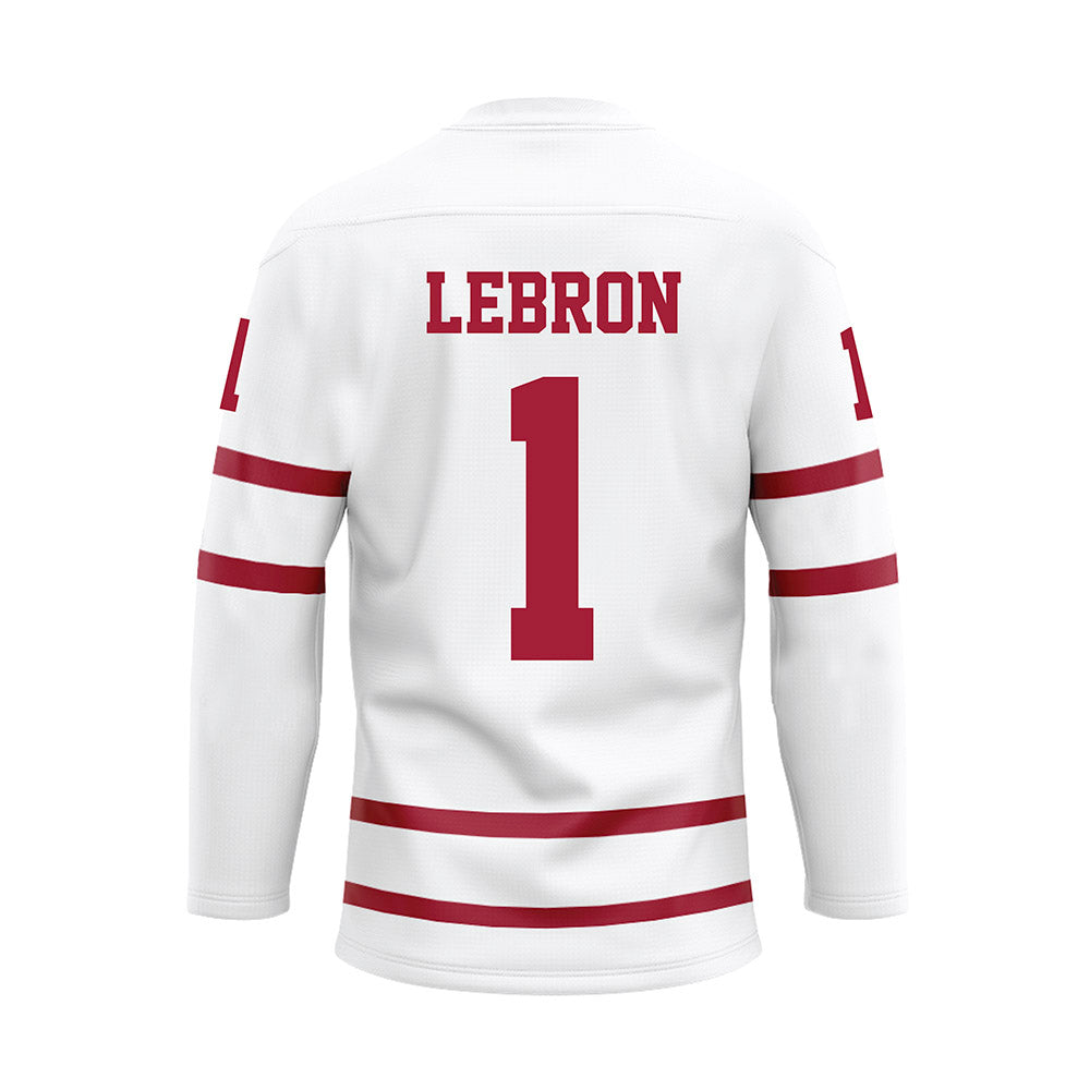 Alabama - NCAA Baseball : Justin Lebron - White Hockey Jersey