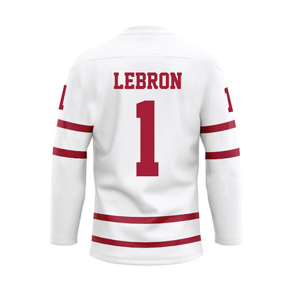 Alabama - NCAA Baseball : Justin Lebron - White Hockey Jersey