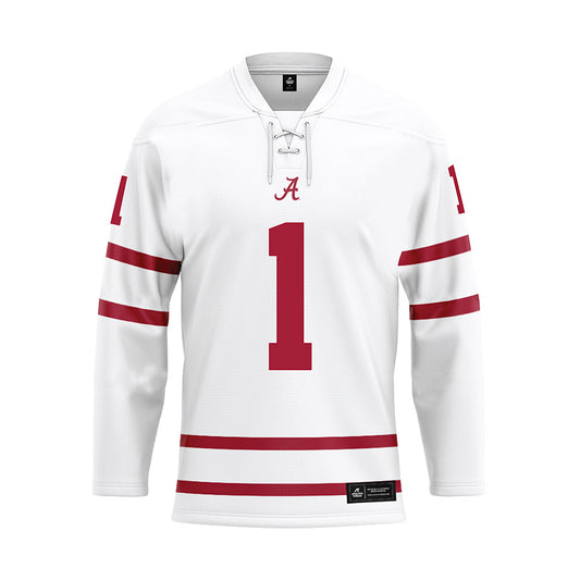 Alabama - NCAA Baseball : Justin Lebron - White Hockey Jersey