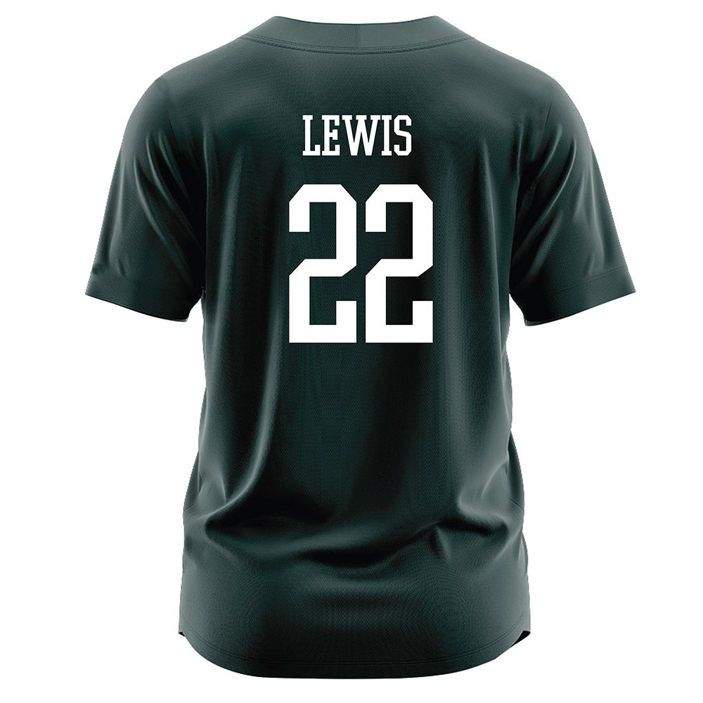 Jacksonville - NCAA Softball : Courtney Lewis - Dark Green Jersey-1