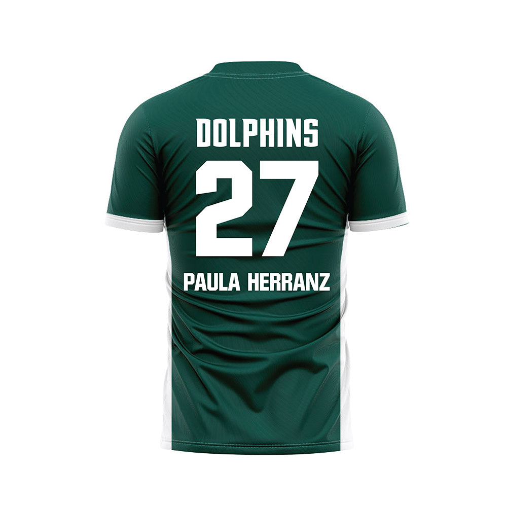 Jacksonville - NCAA Women's Soccer : Paula Paula Herranz - Green Soccer Jersey-1