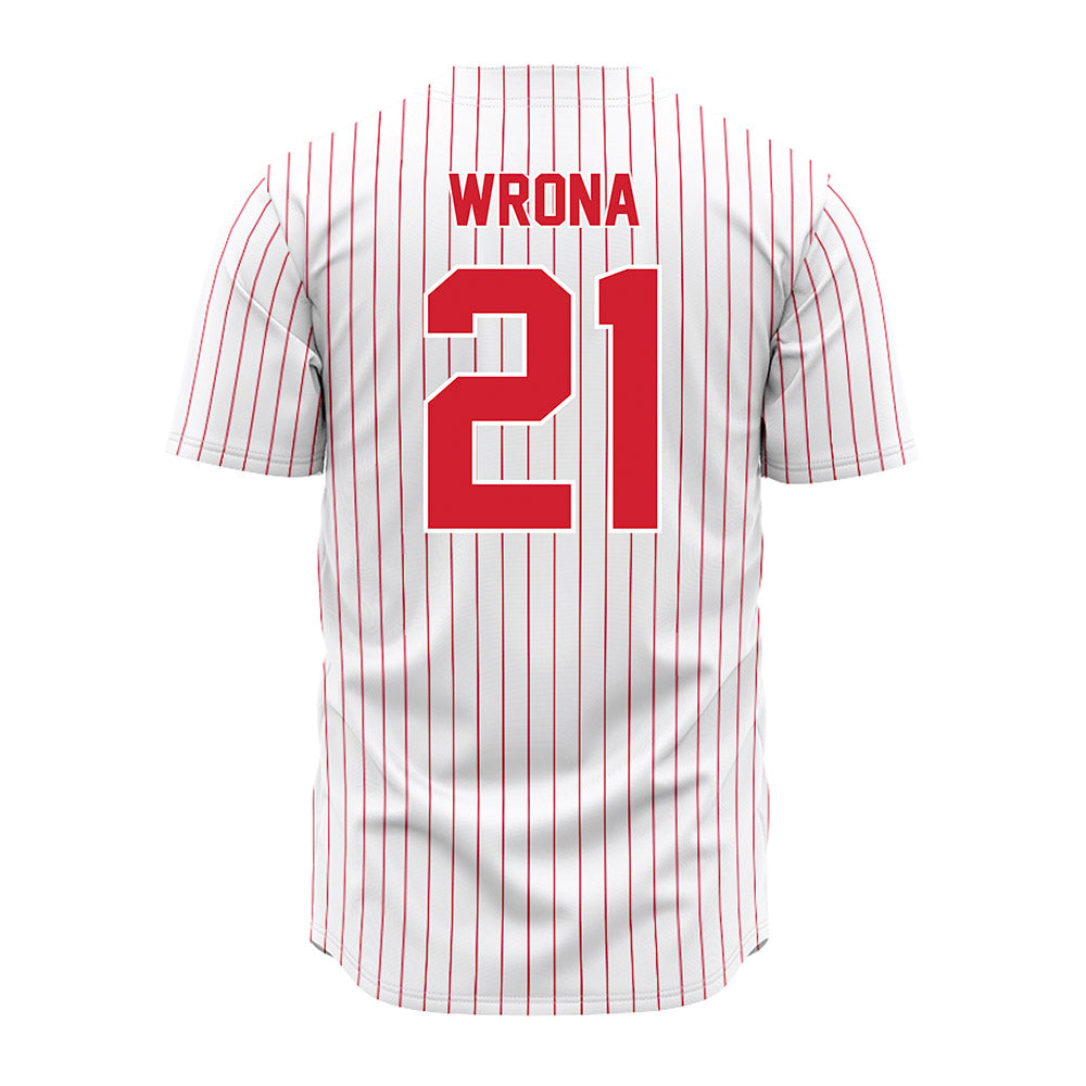 Youngstown State - NCAA Baseball : Jay Wrona - Pinstripe Jersey-1