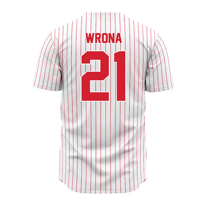 Youngstown State - NCAA Baseball : Jay Wrona - Pinstripe Jersey-1