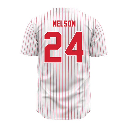 Youngstown State - NCAA Baseball : Braylon Nelson - Pinstripe Jersey-1
