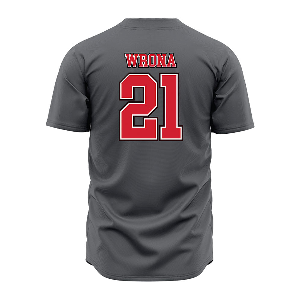 Youngstown State - NCAA Baseball : Jay Wrona - Grey Jersey-1