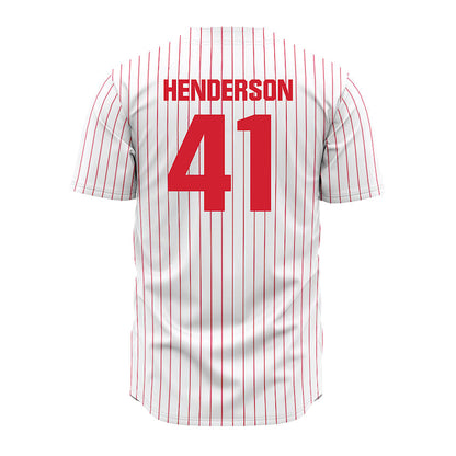 Youngstown State - NCAA Baseball : Mark Henderson - Pinstripe Jersey-1