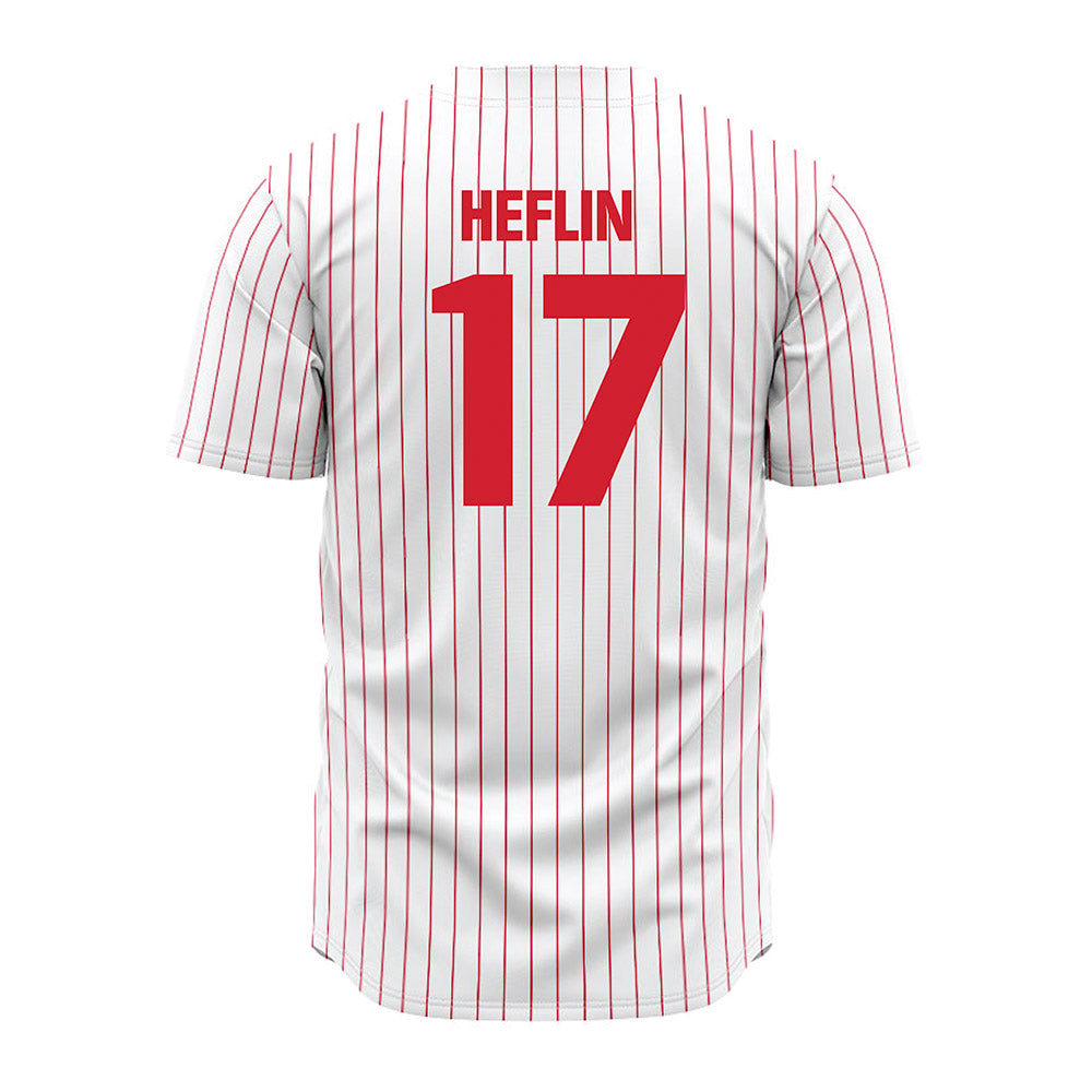 Youngstown State - NCAA Baseball : Tyler Heflin - Pinstripe Jersey-1