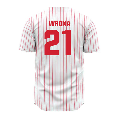 Youngstown State - NCAA Baseball : Jay Wrona - Pinstripe Jersey-1