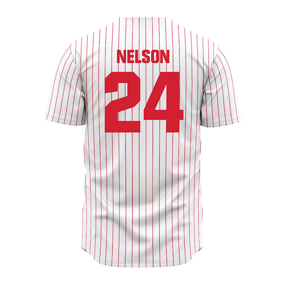 Youngstown State - NCAA Baseball : Braylon Nelson - Pinstripe Jersey-1