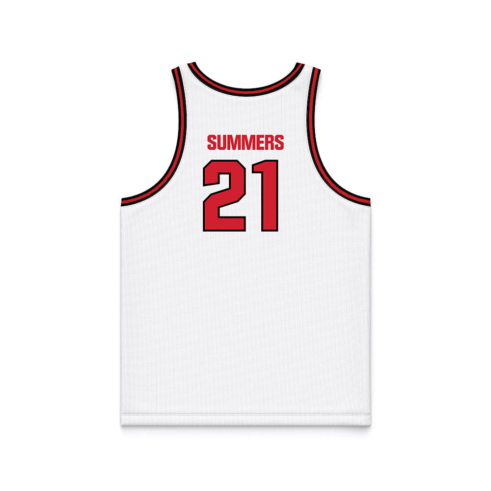 Youngstown State - NCAA Men's Basketball : Elijah Summers - White Basketball Jersey-1