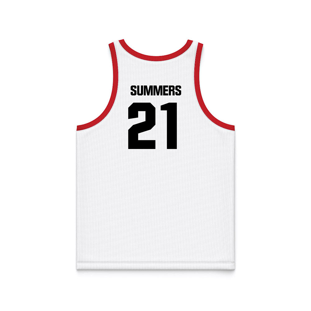 Youngstown State - NCAA Men's Basketball : Elijah Summers - White Basketball Jersey-1