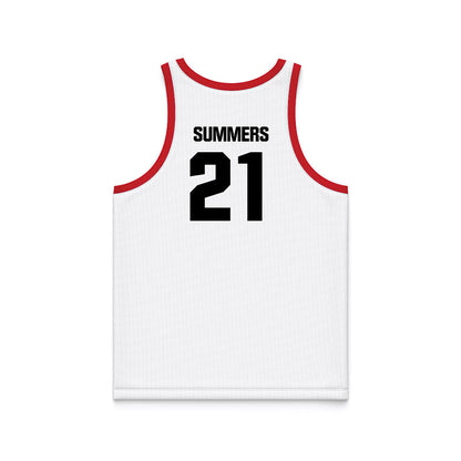 Youngstown State - NCAA Men's Basketball : Elijah Summers - White Basketball Jersey-1
