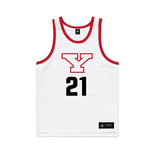 Youngstown State - NCAA Men's Basketball : Elijah Summers - White Basketball Jersey-0
