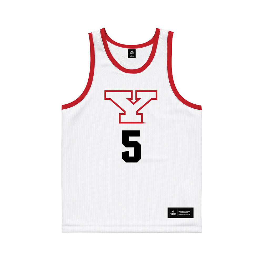 Youngstown State - NCAA Men's Basketball : Shaheed Solebo - White Basketball Jersey-0