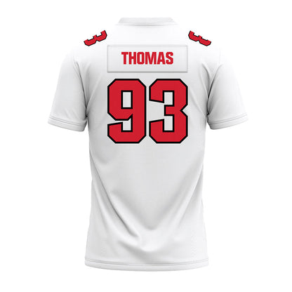Youngstown State - NCAA Football : Justin Thomas - White Premium Football Jersey-1