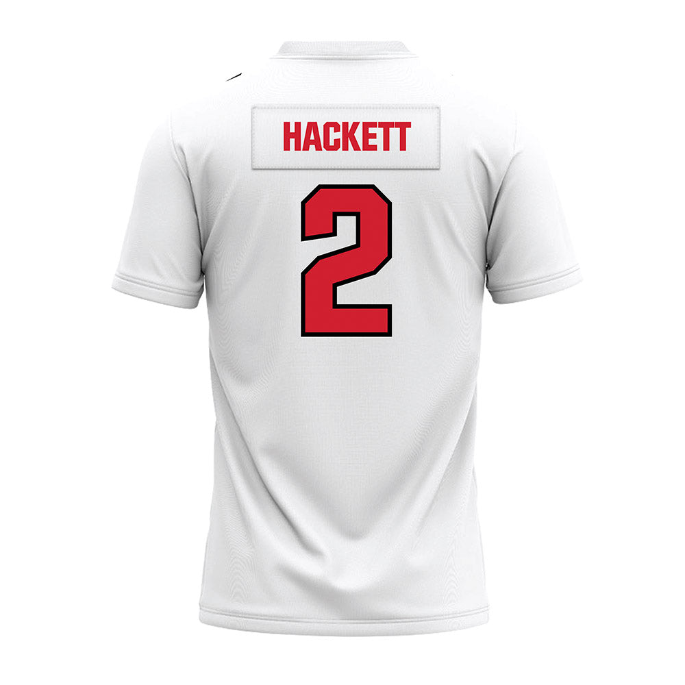 Youngstown State - NCAA Football : Isaiah Hackett - White Premium Football Jersey-1