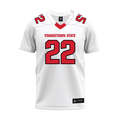 Youngstown State - NCAA Football : Dev Holman - White Premium Football Jersey-0