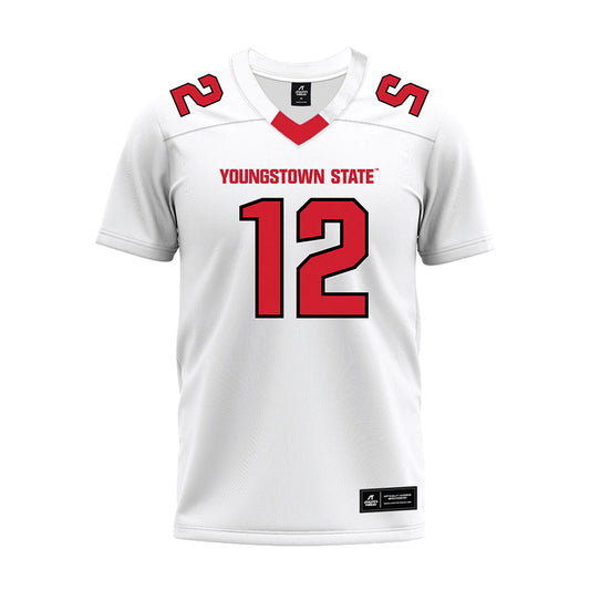 Youngstown State - NCAA Football : Baron White - White Premium Football Jersey-0