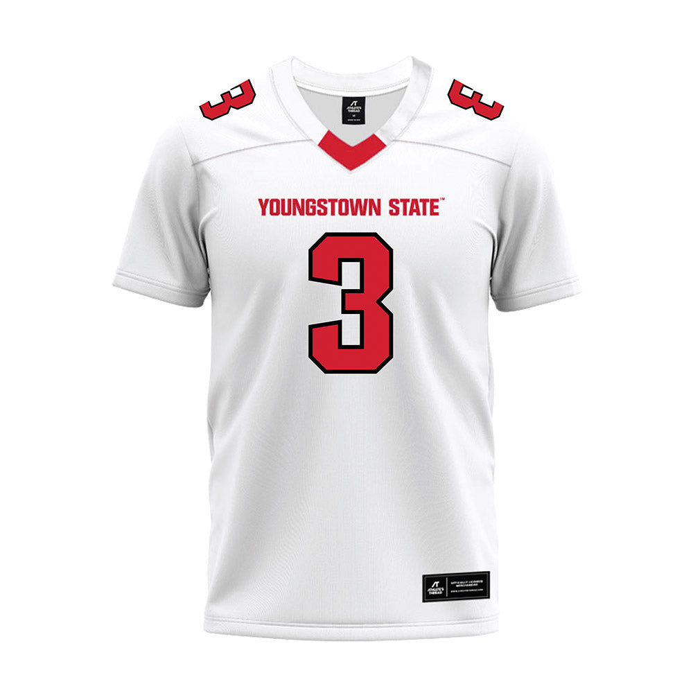 Youngstown State - NCAA Football : Michael Wells - White Premium Football Jersey-0