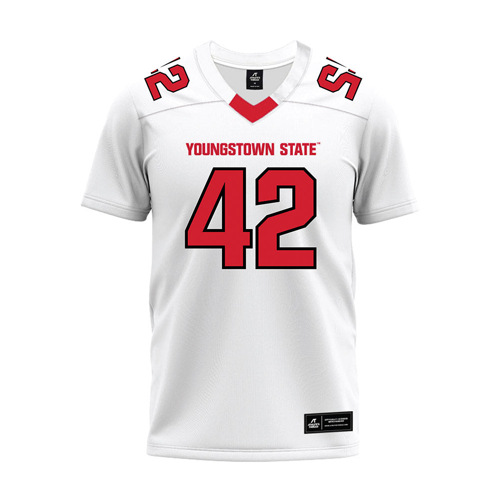 Youngstown State - NCAA Football : Lachlan Amore - White Premium Football Jersey-0