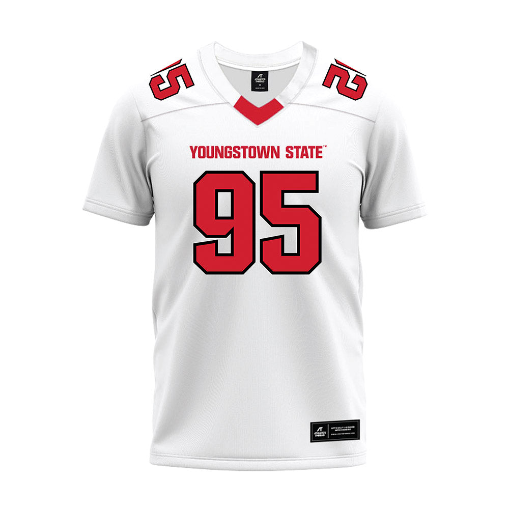 Youngstown State - NCAA Football : Thomas Jolly - White Premium Football Jersey-0