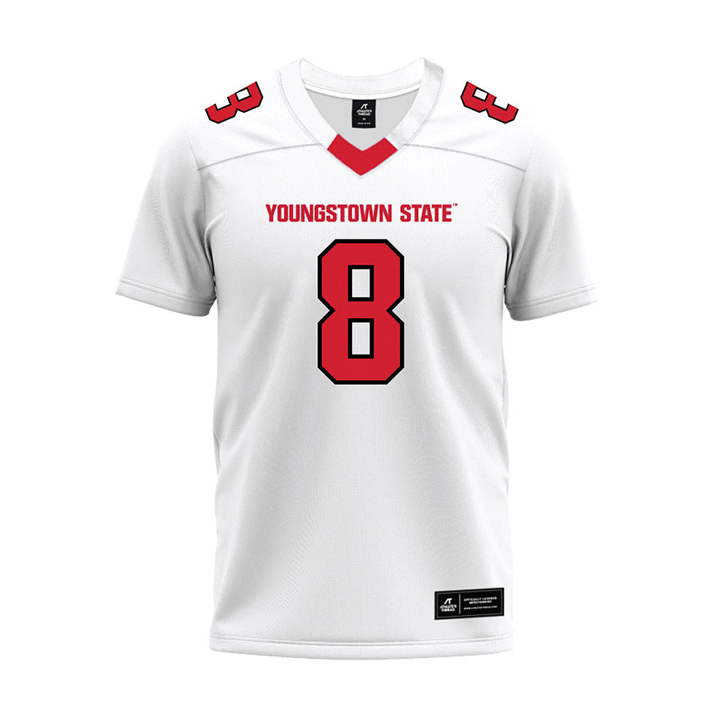Youngstown State - NCAA Football : Bryan Hunt - White Premium Football Jersey-0