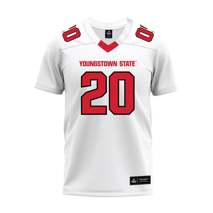 Youngstown State - NCAA Football : Tc Caffey - White Premium Football Jersey-0