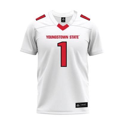 Youngstown State - NCAA Football : Lynn Wyche El - White Premium Football Jersey-0