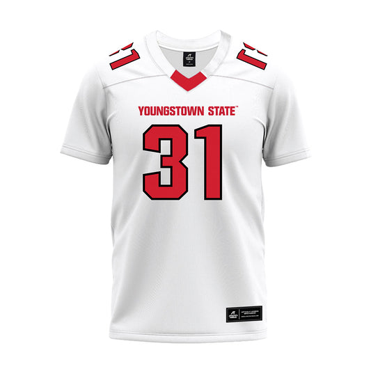 Youngstown State - NCAA Football : Carson Cunningham - White Premium Football Jersey-0