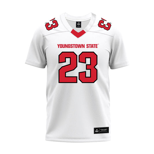 Youngstown State - NCAA Football : Zion Neal - White Premium Football Jersey-0